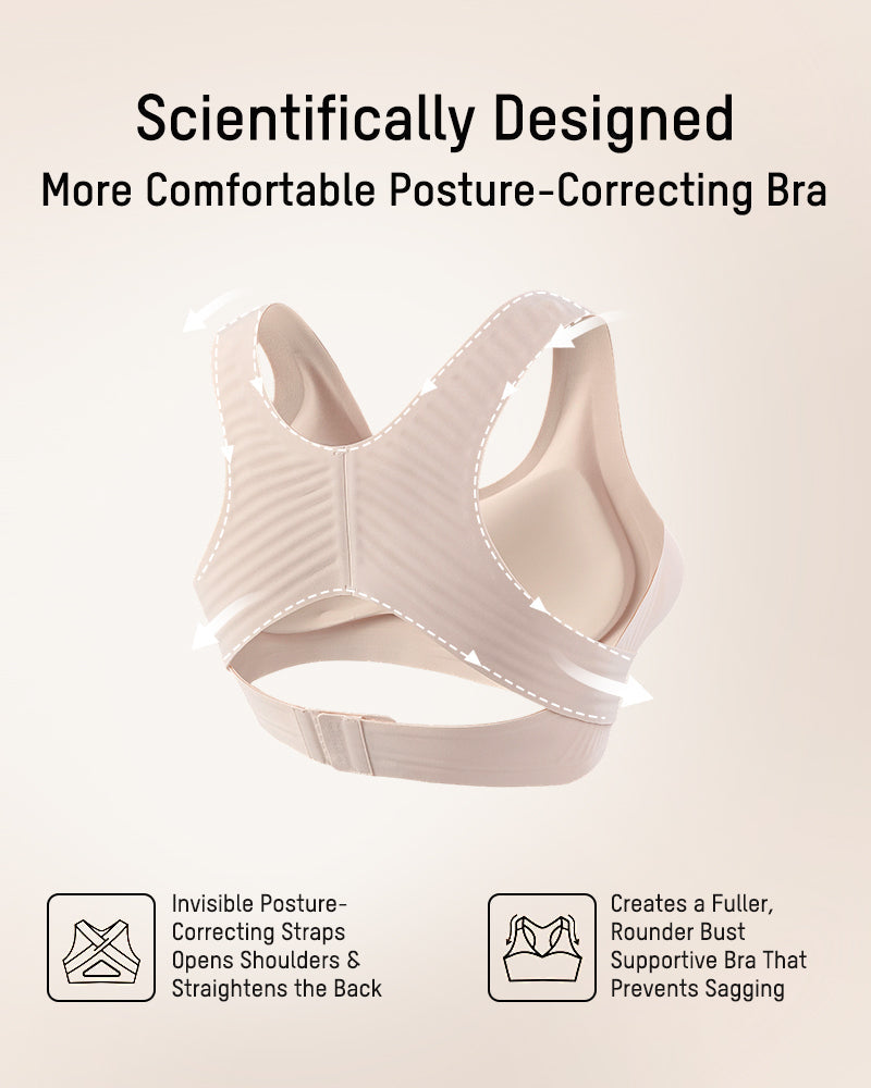 Soutien-gorge de maintien à fermeture avant et dos croisé sans armature