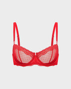 Lace Underwire Unlined Sheer Demi Balconette Bra