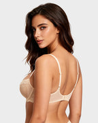 Lace Underwire Unlined Sheer Demi Balconette Bra