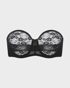 Soutien-gorge pigeonnant sans bretelles en dentelle antidérapant