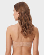 Soutien-gorge pigeonnant sans bretelles en dentelle antidérapant
