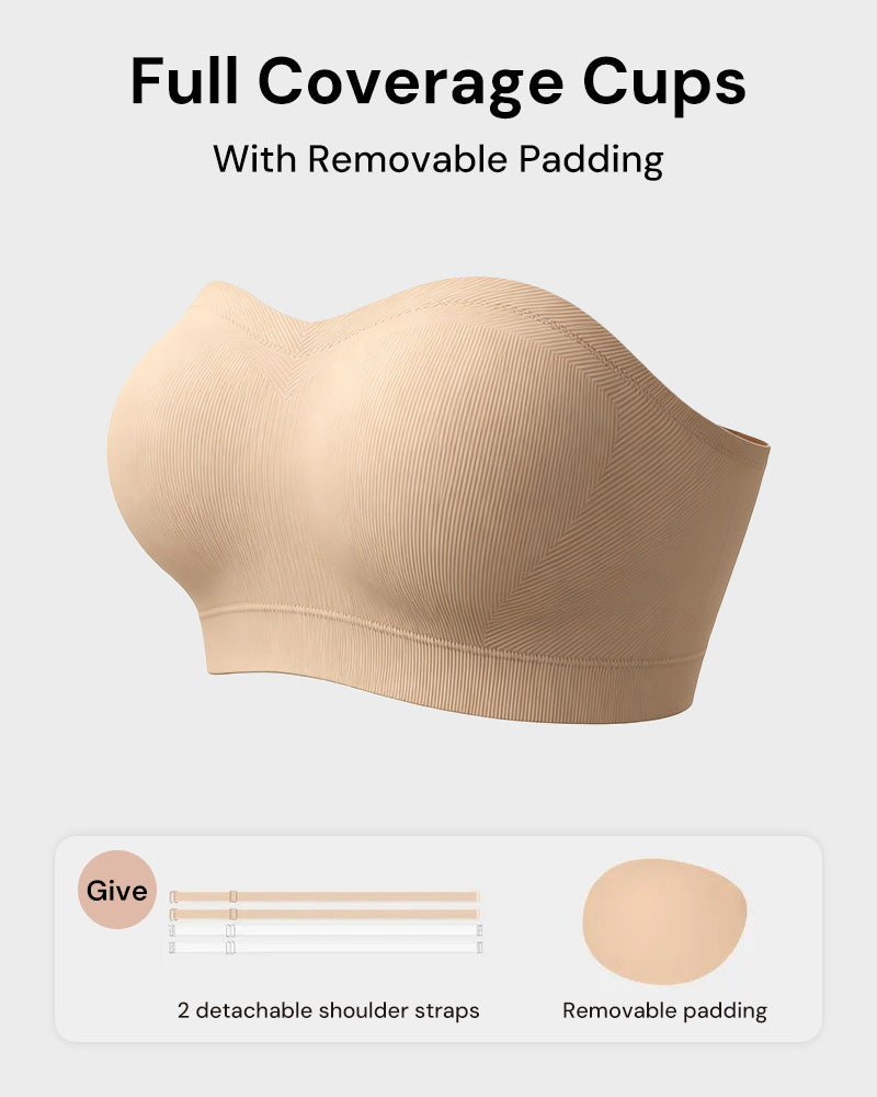 Soutien-gorge bandeau sans coutures, sans armatures et antidérapant
