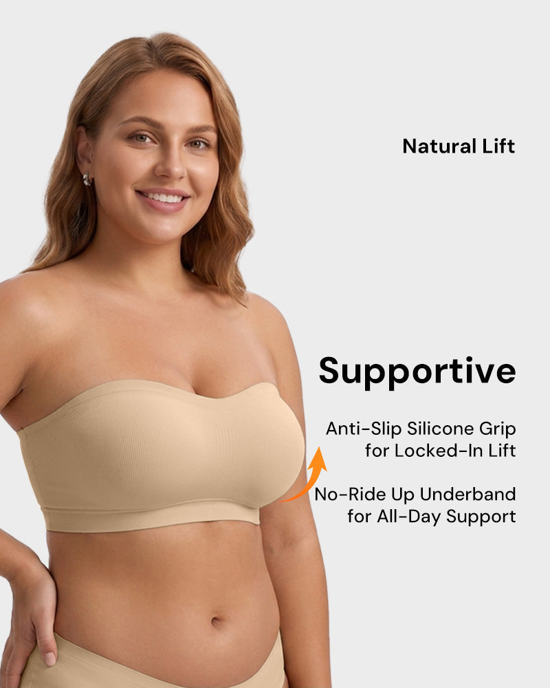 Soutien-gorge bandeau sans coutures, sans armatures et antidérapant