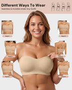 Soutien-gorge bandeau sans coutures, sans armatures et antidérapant