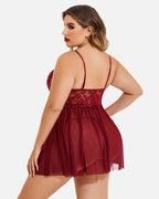 Babydoll grande taille col en V fendu sur les côtés en maille