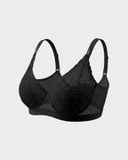 Soutien-gorge à armatures grande taille en dentelle et résille, couverture intégrale