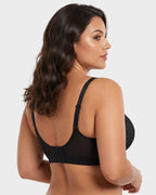Soutien-gorge à armatures grande taille en dentelle et résille, couverture intégrale