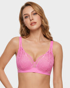 Soutien-gorge à armatures grande taille en dentelle et résille, couverture intégrale
