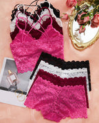 Ensemble romantique de bralette et culotte en dentelle