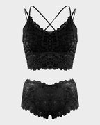 Ensemble romantique de bralette et culotte en dentelle