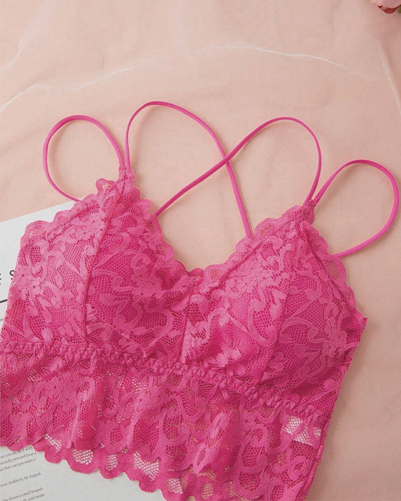 Ensemble romantique de bralette et culotte en dentelle
