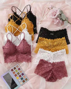 Ensemble romantique de bralette et culotte en dentelle