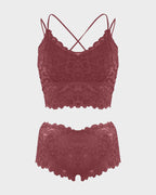 Ensemble romantique de bralette et culotte en dentelle
