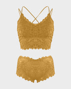 Ensemble romantique de bralette et culotte en dentelle
