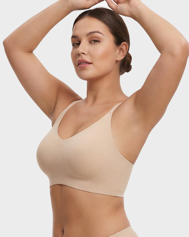 Nahtloser rückenfreier Spitzen-Bralette