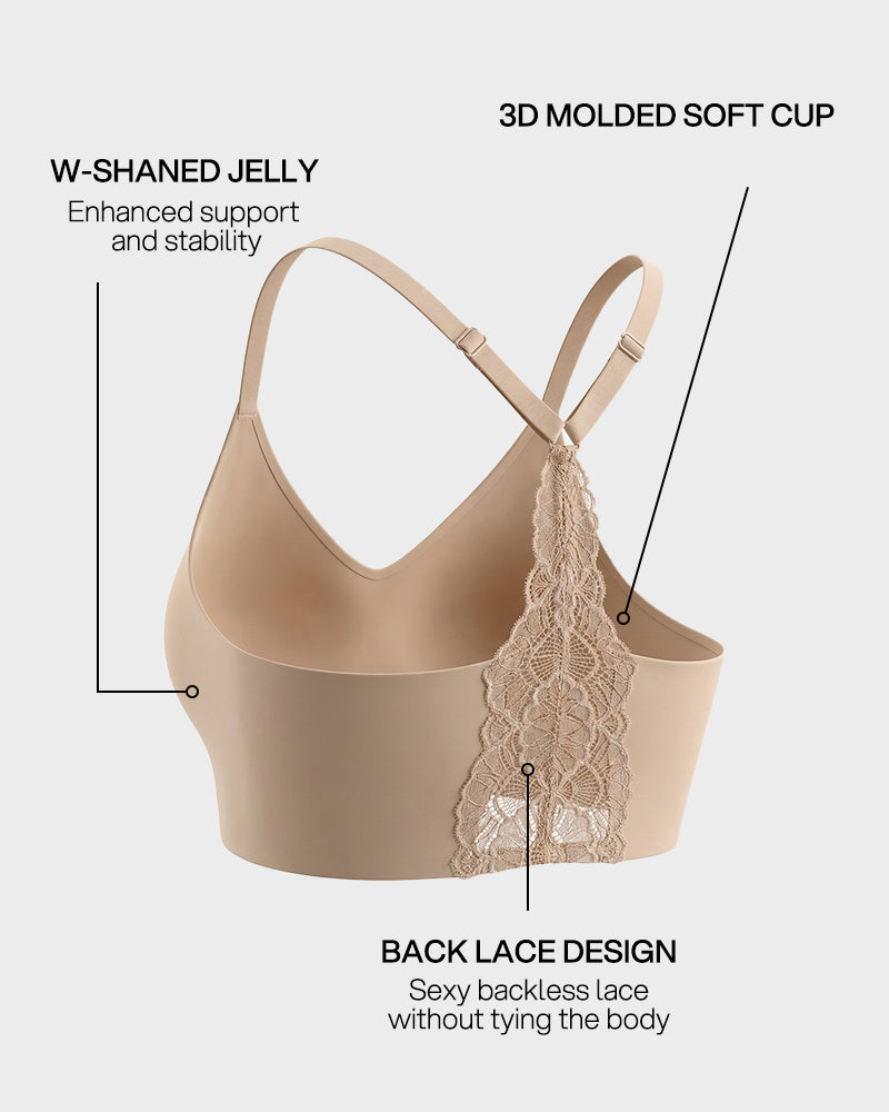 Nahtloser rückenfreier Spitzen-Bralette