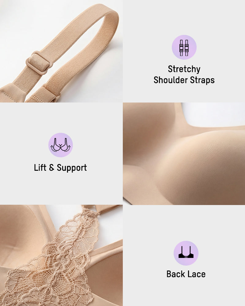 Nahtloser rückenfreier Spitzen-Bralette