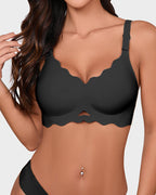 Soutien-gorge en gel sans couture à bord festonné