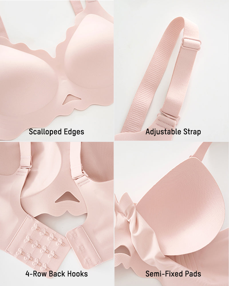Soutien-gorge en gel sans couture à bord festonné