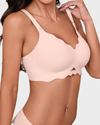 Soutien-gorge en gel sans couture à bord festonné
