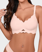 Soutien-gorge en gel sans couture à bord festonné
