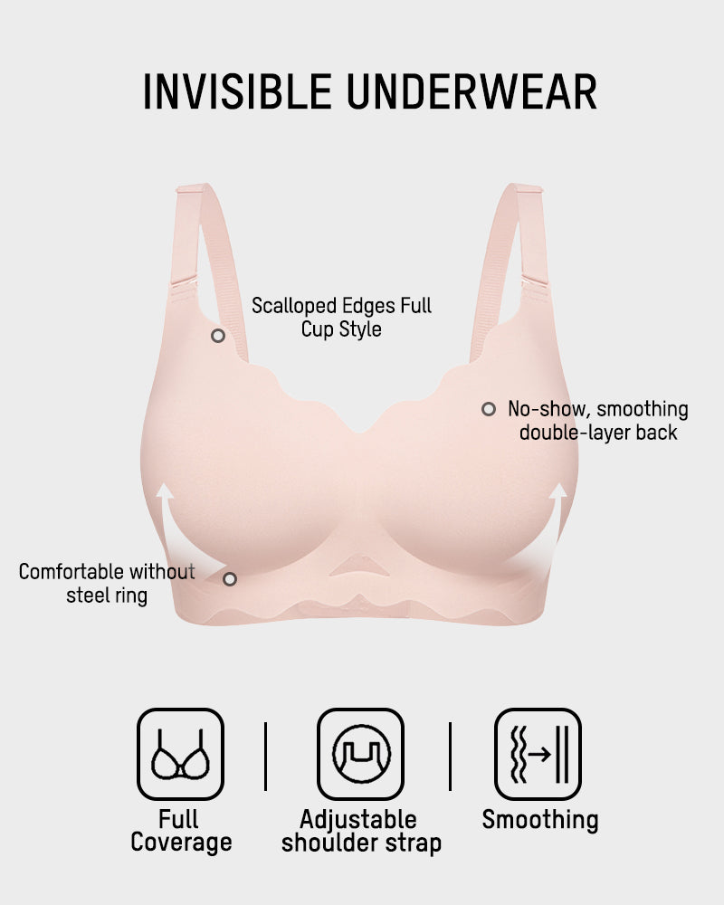 Soutien-gorge en gel sans couture à bord festonné