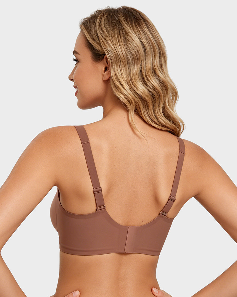Nahtloser tiefer V-Push-up-Bügel-BH