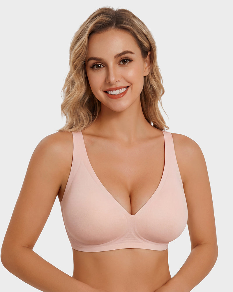 Nahtloser tiefer V-Push-up-Bügel-BH