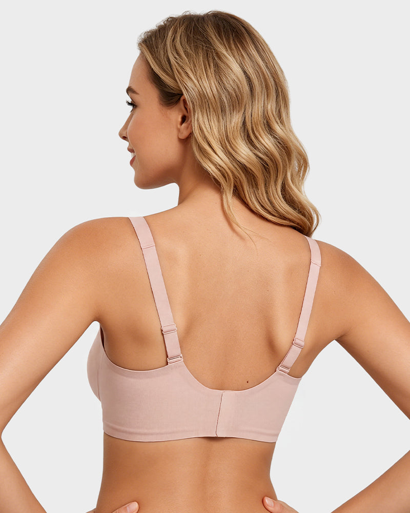 Nahtloser tiefer V-Push-up-Bügel-BH