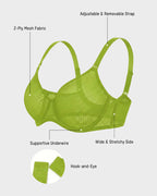 Seamless Mesh Unlined Underwire Bra