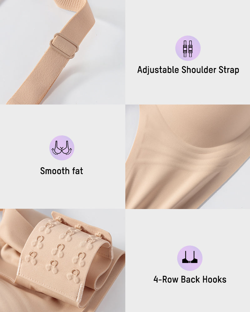 Soutien-gorge sans armature, confort doux et sans couture avec bande en gel