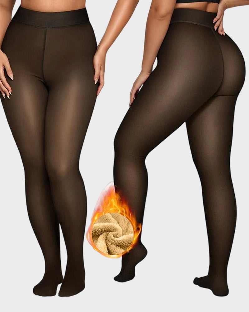 One-Seam & 4 Shades Fleece Lined Tights