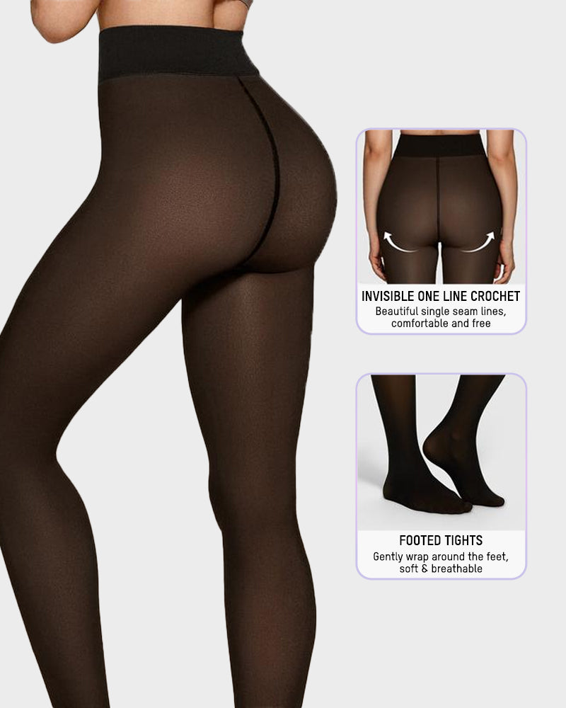 One-Seam & 4 Shades Fleece Lined Tights
