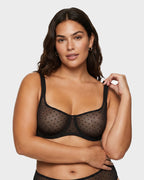 Soutien-gorge balconnet en maille plumetis transparente sans doublure