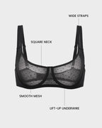 Soutien-gorge balconnet en maille plumetis transparente sans doublure