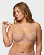 Soutien-gorge balconnet en maille plumetis transparente sans doublure