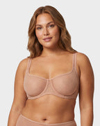 Soutien-gorge balconnet en maille plumetis transparente sans doublure