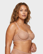 Soutien-gorge balconnet en maille plumetis transparente sans doublure