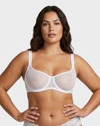 Soutien-gorge balconnet en maille plumetis transparente sans doublure