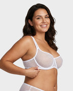 Soutien-gorge balconnet en maille plumetis transparente sans doublure