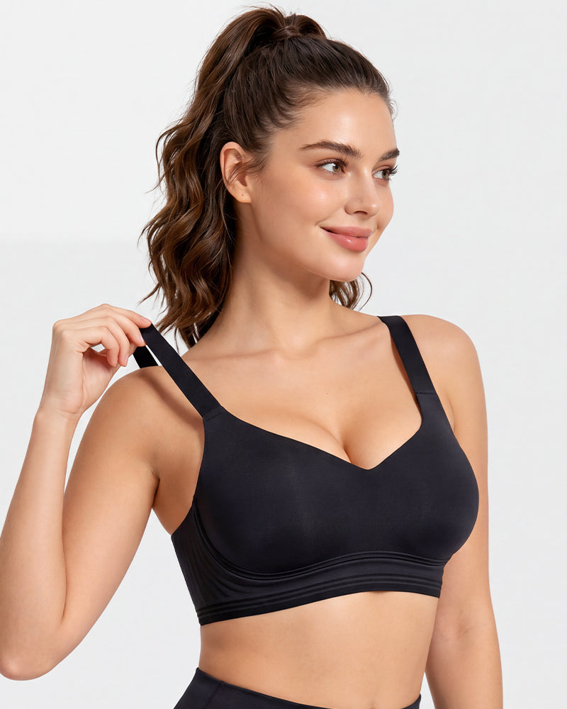 Soutien-gorge de sport sans armature antichoc pour poitrines généreuses
