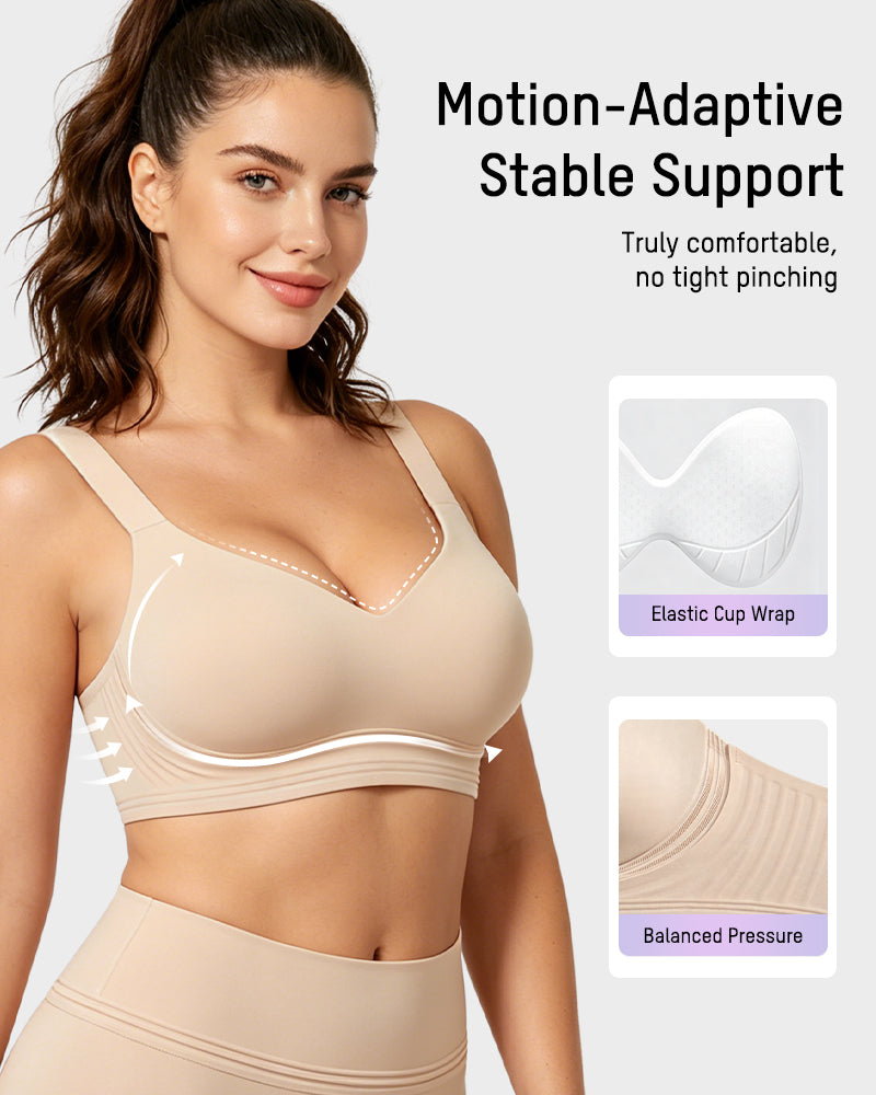 Soutien-gorge de sport sans armature antichoc pour poitrines généreuses