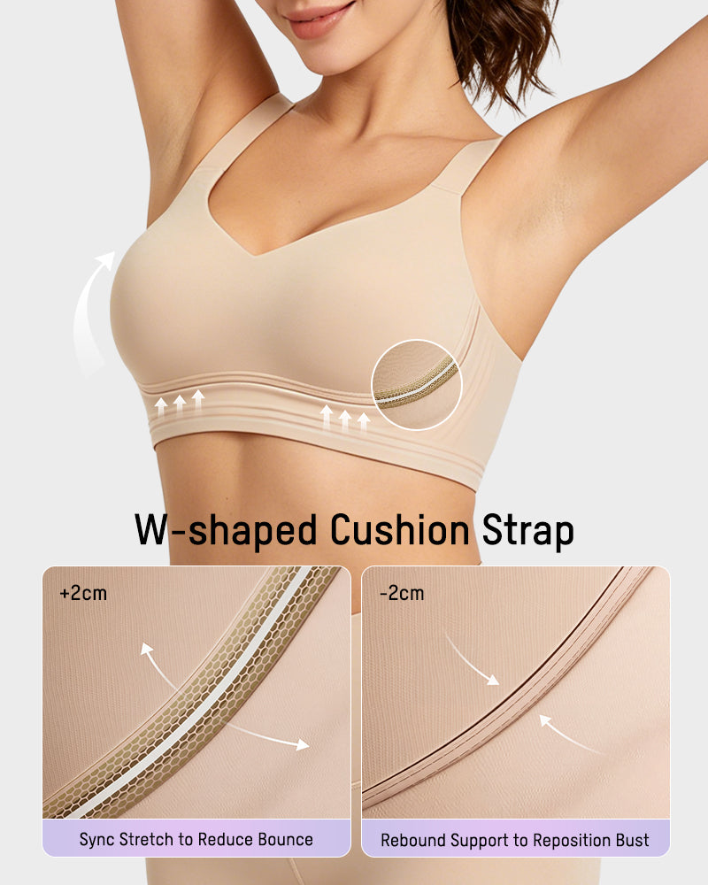 Soutien-gorge de sport sans armature antichoc pour poitrines généreuses