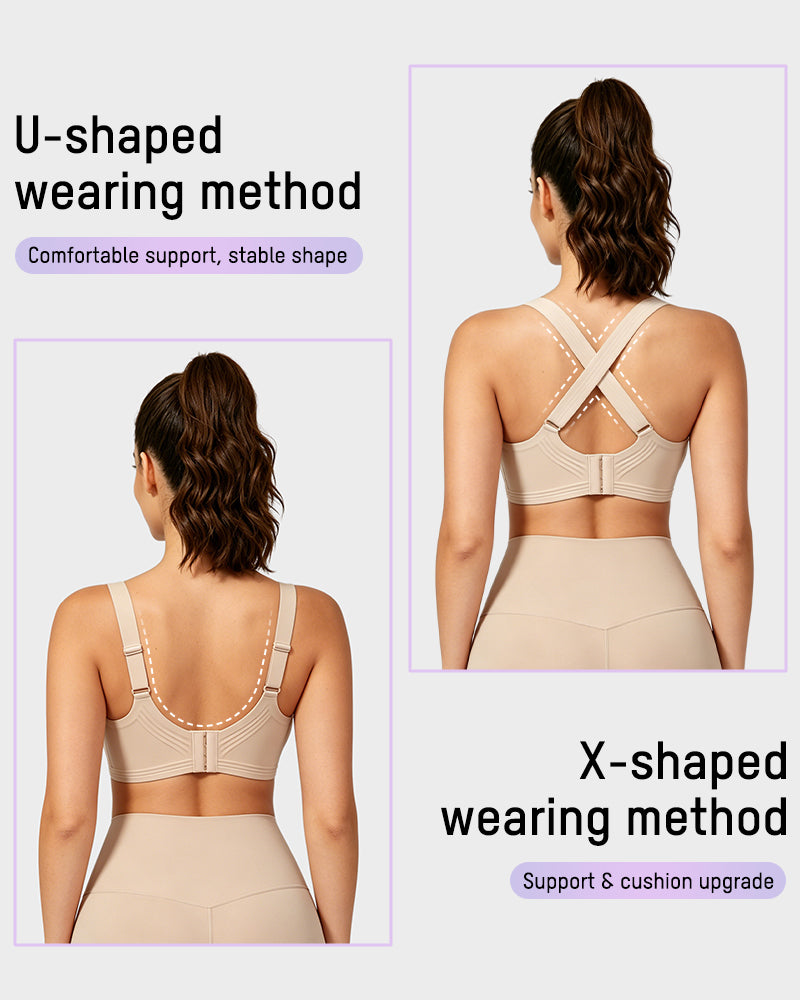 Soutien-gorge de sport sans armature antichoc pour poitrines généreuses