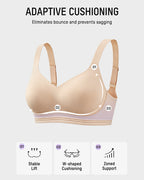 Soutien-gorge de sport sans armature antichoc pour poitrines généreuses