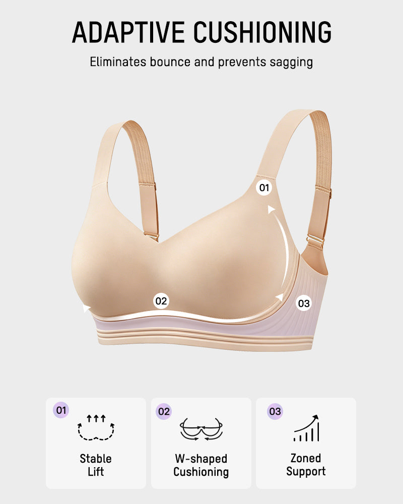 Soutien-gorge de sport sans armature antichoc pour poitrines généreuses