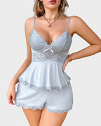 Silky Lace Flowy Cami & Shorts Set