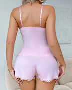 Silky Lace Flowy Cami & Shorts Set