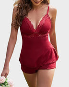 Silky Lace Flowy Cami & Shorts Set