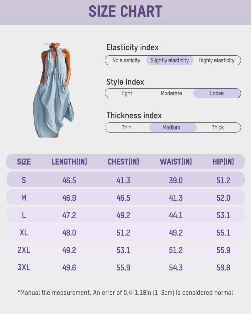 Figurbetontes fließendes Neckholder-Maxikleid mit Taschen